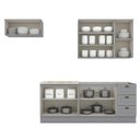 Ver imagem 6 de Kit de Cozinha Modulada 5 Peças Americana (2 Aéreos. 2 Balcões, 1 Complementos) Cinza - Henn