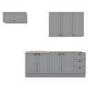 Ver imagem 7 de Kit de Cozinha Modulada 5 Peças Americana (2 Aéreos. 2 Balcões, 1 Complementos) Cinza - Henn