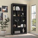 Ver imagem 1 de Estante de Livros 93CMX181CM 4 Prateleiras Home Office Espresso Móveis Preto