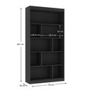 Ver imagem 3 de Estante de Livros 93CMX181CM 4 Prateleiras Home Office Espresso Móveis Preto
