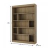 Estante para Livros 4 Prateleiras 181cmx120cm Home Office Espresso Móveis - 3