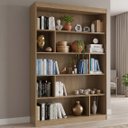Ver imagem 1 de Estante de Livros 120CMX181CM 4 Prateleiras Home Office Yescasa Marrom