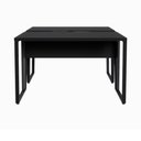 Ver imagem 4 de Mesa Escrivaninha Dupla 30mm Pés Metal com Régua para Tomadas F5 Office Cor:Preto