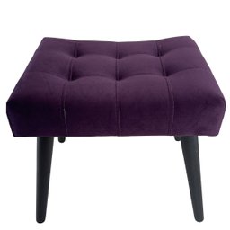 Kit Poltrona Giovana Giratória Cromado, Puff Capitonê Luxo e Almofadas em Sued Premium:roxo - 5