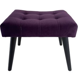 Kit Poltrona Giovana Giratória Cromado, Puff Capitonê Luxo e Almofadas em Sued Premium:roxo - 9