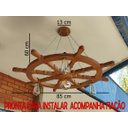Ver imagem 2 de Lustre Luminária Pendente 85cm Leme de Navio Rústico 4b