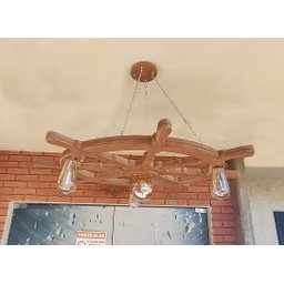 Lustre Luminária Pendente 85cm Leme De Navio Rústico 4B - 5