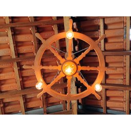 Lustre Luminária Pendente 85cm Leme De Navio Rústico 4B - 6