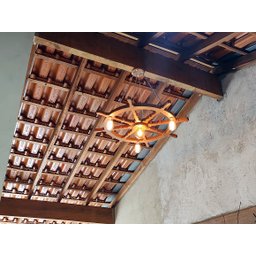 Lustre Luminária Pendente 85cm Leme De Navio Rústico 4B - 7