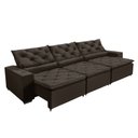 Ver imagem 1 de Sofá Monaco Retratil e Reclinavel 3,52 Mts Suede Marrom Sd Estofados