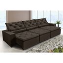 Ver imagem 2 de Sofá Monaco Retratil e Reclinavel 3,52 Mts Suede Marrom Sd Estofados