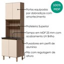 Ver imagem 2 de Paneleiro Kali Premium 4 Portas 3 Prateleiras MDF 70cm Off White Nicioli Móveis