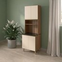 Ver imagem 3 de Paneleiro Kali Premium 4 Portas 3 Prateleiras MDF 70cm Off White Nicioli Móveis