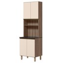 Ver imagem 1 de Paneleiro Kali Premium 4 Portas 3 Prateleiras MDF 70cm Off White Nicioli Móveis