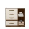 Cômoda 4 Gavetas E 1 Porta Vênus Castanho Wood Baunilha - 2