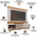Ver imagem 3 de Rack para Sala Venice com Painel para Tv 75 Pol Cairo C04 Off White Matte Freijó - Lyam Decor