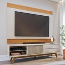 Ver imagem 2 de Rack para Sala Venice com Painel para Tv 75 Pol Cairo C04 Off White Matte Freijó - Lyam Decor