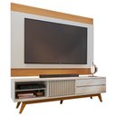 Ver imagem 1 de Rack para Sala Venice com Painel para Tv 75 Pol Cairo C04 Off White Matte Freijó - Lyam Decor