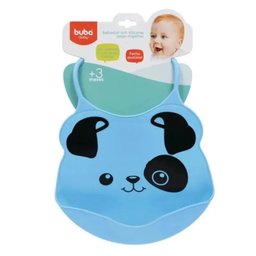 Babador Silicone Pega Migalhas Cachorrinho Azul Buba Babador de Silicone com Pega Migalhas de Cachor - 2
