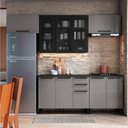 Ver imagem 1 de Cozinha Completa Diamante 9 Portas 3 Gavetas Chumbo/titanio - Indékes