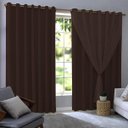 Ver imagem 1 de Cortina Blackout Com Voil 280x230 Corta Luz PVC Sala/Quarto:Marrom