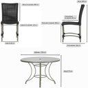 Ver imagem 2 de Mesa Ascoli 120 Cm com 6 Cadeiras Cannes de Alumínio, Pintura Fendi e Trama Tela de Corda Náutica
