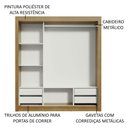 Ver imagem 5 de Guarda-Roupa Casal Madesa Lyon Plus 3 Portas de Correr de Espelho 4 Gavetas Rustic Cor:Rustic
