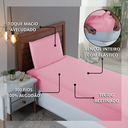 Ver imagem 6 de Kit Roupa Cama Solteiro 100% Algodão 3 Peças Percal 300 Fios Hotel Pousada:rose