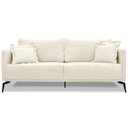 Ver imagem 3 de Sofá 3 Lugares 2,20m Estofado em Linho Rústico Natural com Pés Metálicos - Living Lucadi Home