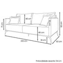 Ver imagem 6 de Sofá 3 Lugares 2,20m Estofado em Linho Rústico Natural com Pés Metálicos - Living Lucadi Home