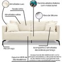 Ver imagem 7 de Sofá 3 Lugares 2,20m Estofado em Linho Rústico Natural com Pés Metálicos - Living Lucadi Home