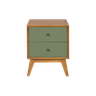 Mesa de Cabeceira Retrô 2 Gavetas - Verde-militar - 1
