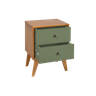 Mesa de Cabeceira Retrô 2 Gavetas - Verde-militar - 3