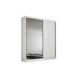 Guarda Roupa Casal 2 Portas de Correr e 3 Gavetas c/ Espelho Virtus Plus Branco - Novo Horizonte - 1