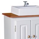 Ver imagem 2 de Gabinete para Banheiro 2 Portas com Cuba Dália 3058 - Off White/imbuia Glazer