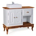 Ver imagem 1 de Gabinete para Banheiro 2 Portas com Cuba Dália 3058 - Off White/imbuia Glazer