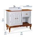 Ver imagem 5 de Gabinete para Banheiro 2 Portas com Cuba Dália 3058 - Off White/imbuia Glazer