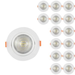 Kit 15 Spot Led Branco 3w 6000k Redondo 65x65mm Embutir