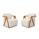 Ver imagem 2 de Kit 2 Poltronas Modernas em Boucle Hope Bege