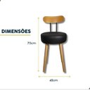 Ver imagem 2 de 4 Unidades Banqueta Baixa Pé Palito Madeira Eucalipto Estofada Encosto Madeira Jantar Resistente