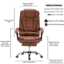 Ver imagem 5 de Cadeira de Escritório Presidente com Massagem e Apoio Aos Pés