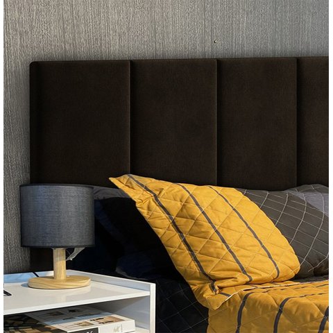 Cabeceira Estofada Marrom para Cama Box - Módulo 20cm X 60cm 