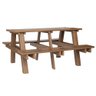 Mesa de Piquenique em Madeira Plástica Ecológica com Bancos Acoplados Cor Ipê - 1