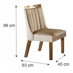 Conjunto Sala de Jantar Mesa Tampo MDF e Vidro e 6 Cadeiras Lottus - 3