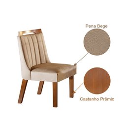 Conjunto Sala de Jantar Mesa Tampo MDF e Vidro e 6 Cadeiras Lottus - 6