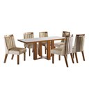 Ver imagem 2 de Conjunto Sala de Jantar Mesa Tampo MDF e Vidro e 6 Cadeiras Lottus