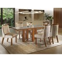 Ver imagem 1 de Conjunto Sala de Jantar Mesa Tampo MDF e Vidro e 6 Cadeiras Lottus