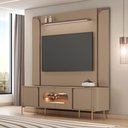 Ver imagem 1 de Kit Painel Maresias e Rack Juquehy C/ Iluminação Led Tv 75” - Fendi/ Carvalho