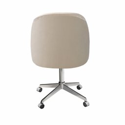 Poltrona Gaia Cadeira Giratória Rodizio Sala, Quarto, Escritório Recepção - Suede Bege Claro - 3
