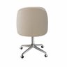 Poltrona Gaia Cadeira Giratória Rodizio Sala, Quarto, Escritório Recepção - Suede Bege Claro - 3